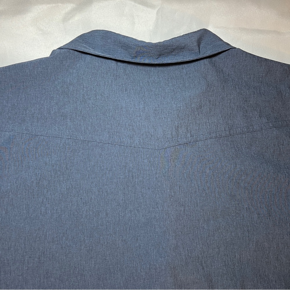 Flag & Anthem Men's Heather Blue Madeflex UPF Performance Button-Down‎ Shirt XXL - Picture 9 of 15